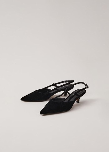 Phase Eight Velvet Slingback Kitten Heels Black Canada | ZPCVEO-840